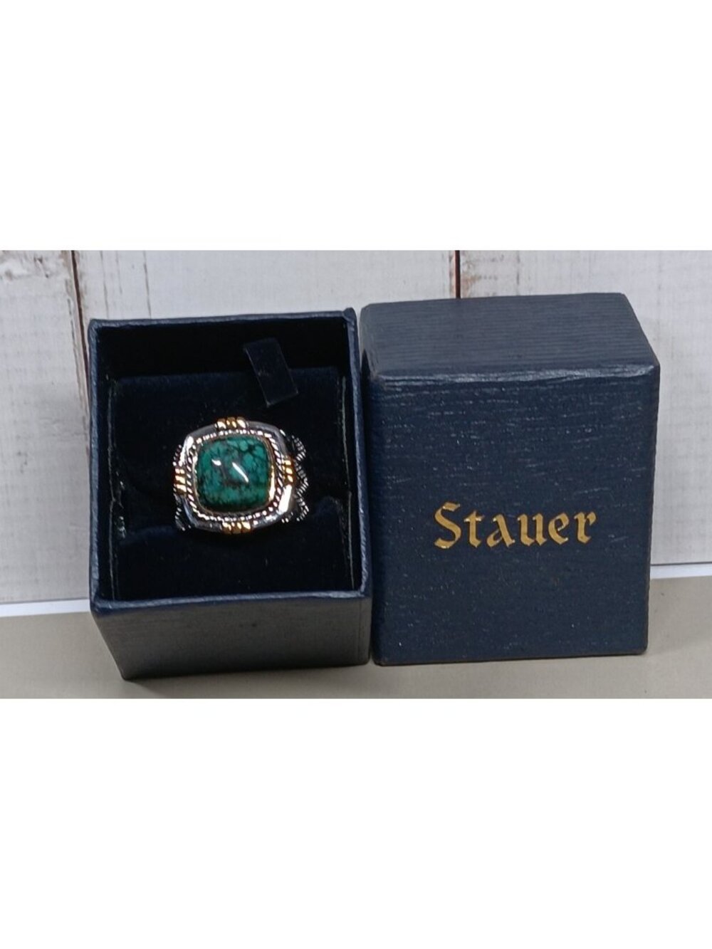 Turquoise Matrix Ring Signed Stauer Size 9 Gift Idea